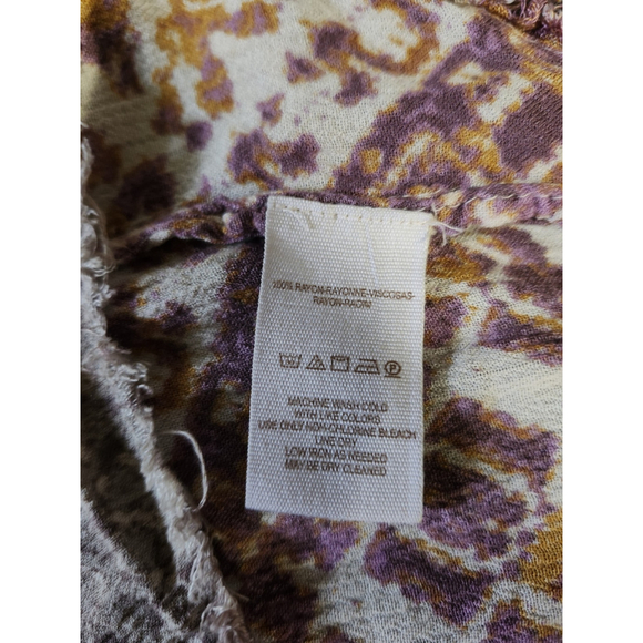 Free People Maxi Skirt High Low Gauze Raw Patchwork Cottagecore Bloom Tribal M - Picture 4 of 5